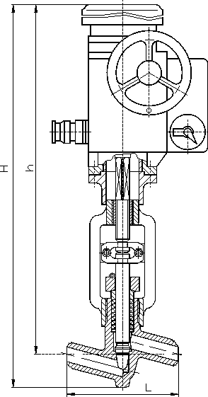 Клапан регулирующий игольчатый типа 9с и 10с со встроенным электроприводом